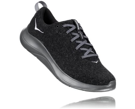 Hoka One One Hupana Flow Wool Moški Pohodni Čevlji Črna / Temno Siva SI-670358L